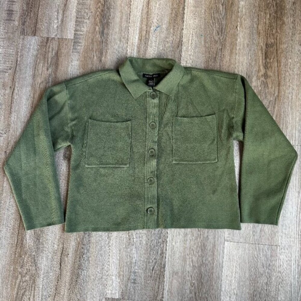 Carolyn Taylor Crop Button Up Jacket Large
